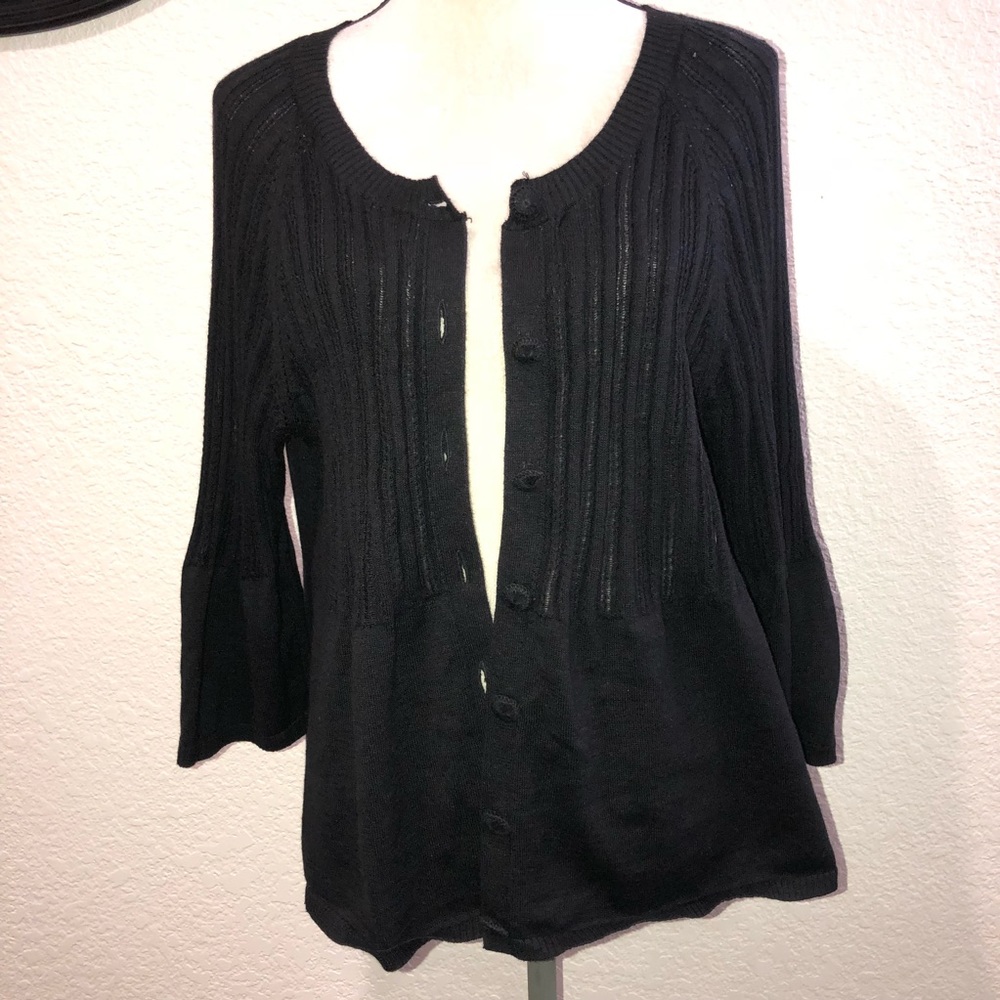 Black 3/4 sleeve Cardigan